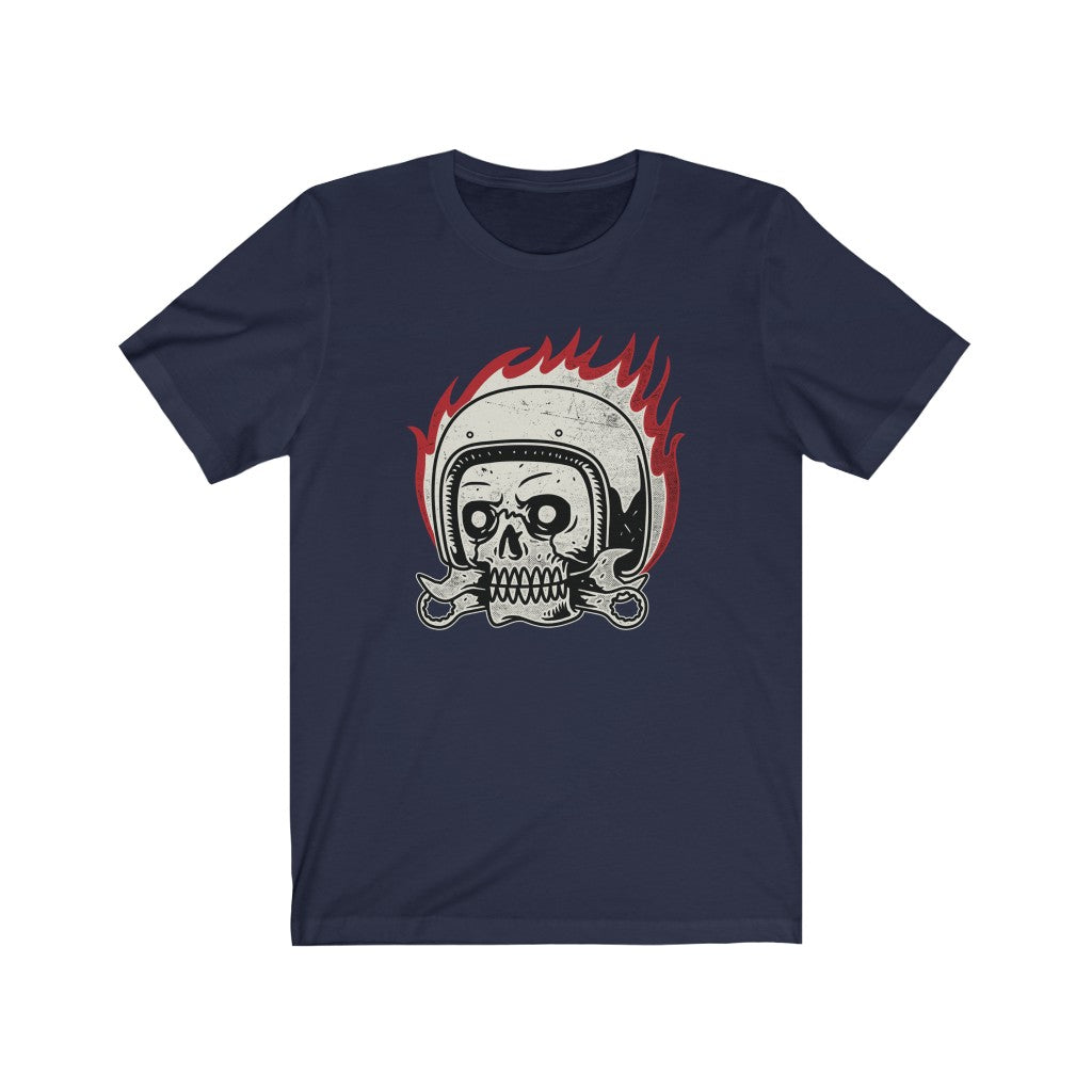 Fire Skull Helmet T-Shirt