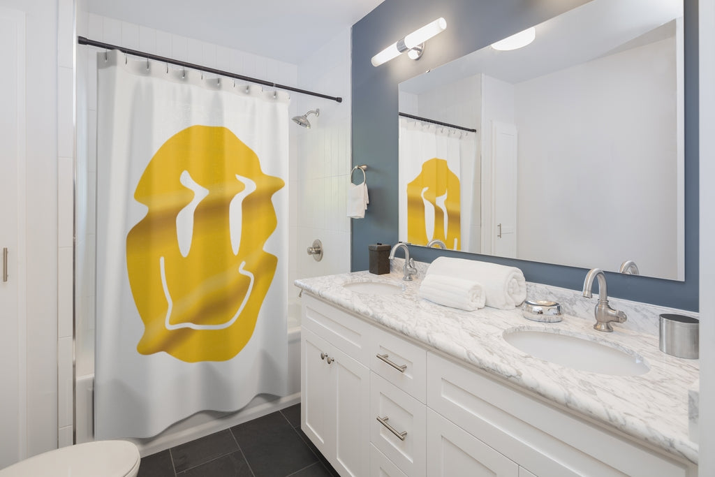 Distorted Smiley Shower Curtain