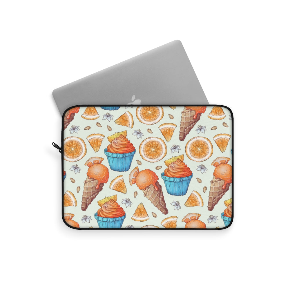 Orange Cupcake Ice Cream Laptop Sleeve
