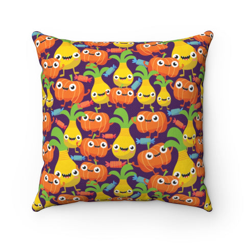Pineapple Pumpkin Monsters Throw Pillow