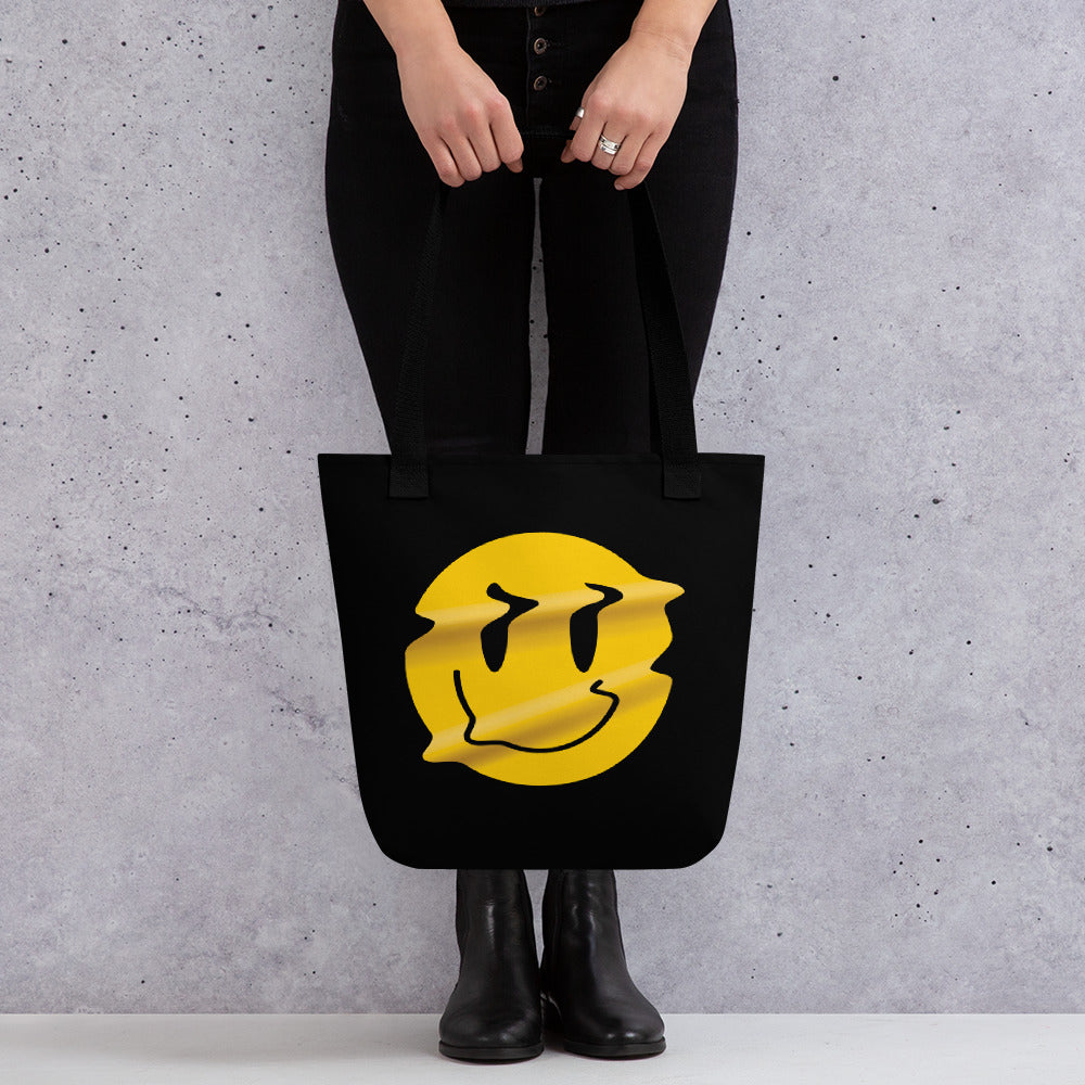Distorted Smiley Tote Bag