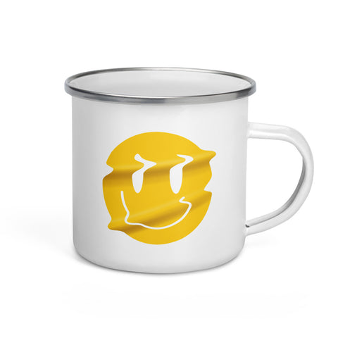 Distorted Smiley Enamel Mug