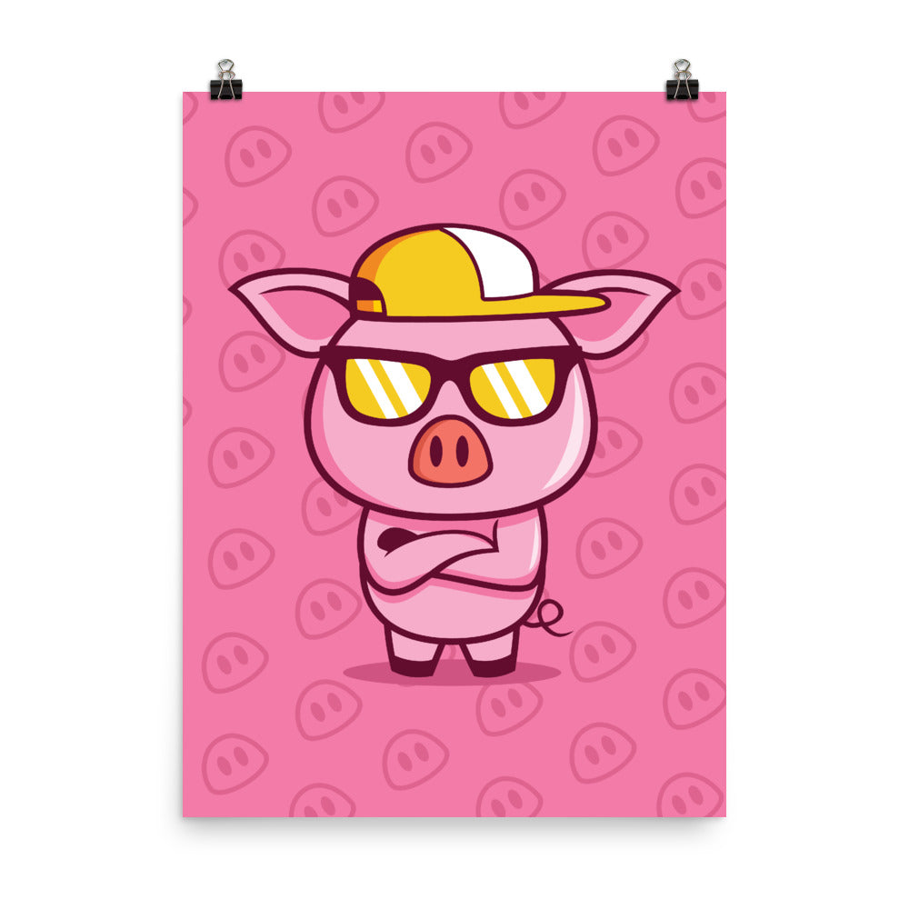 Hipster Gangster Pig Poster