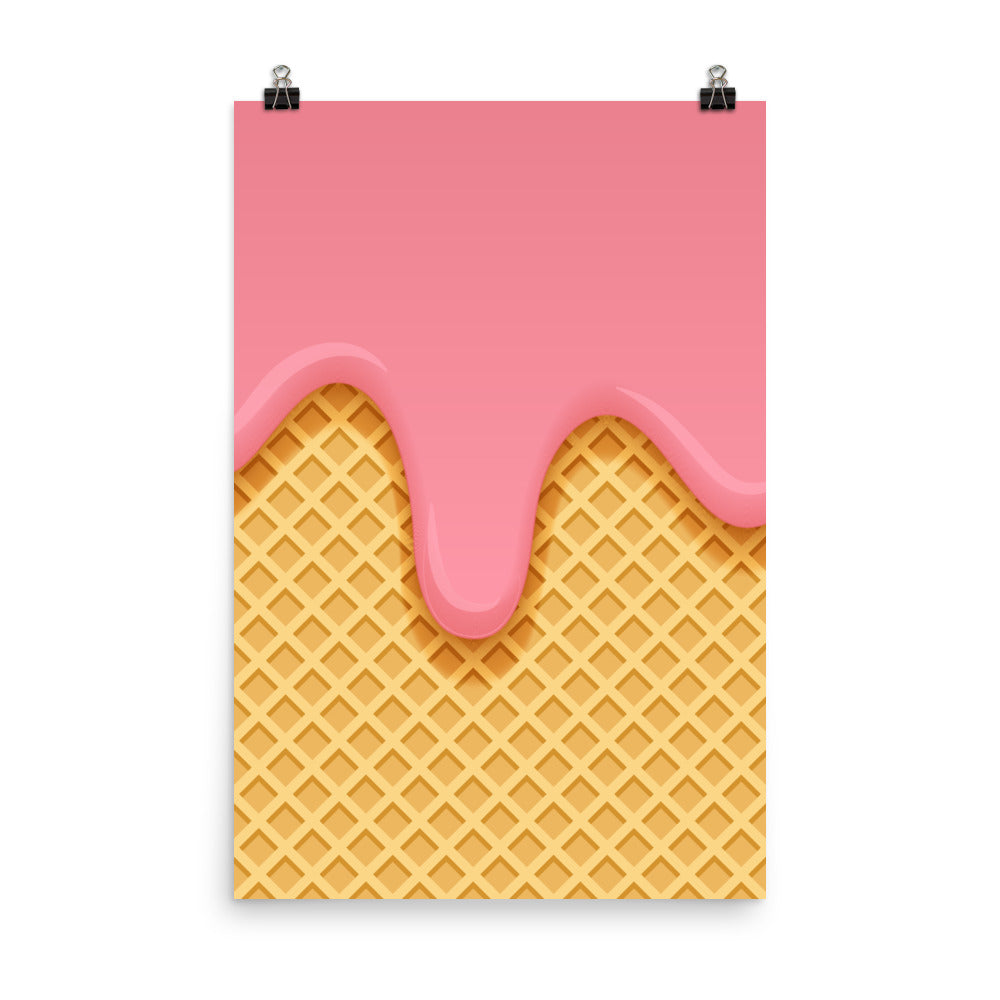 Pink Cream Waffle Poster