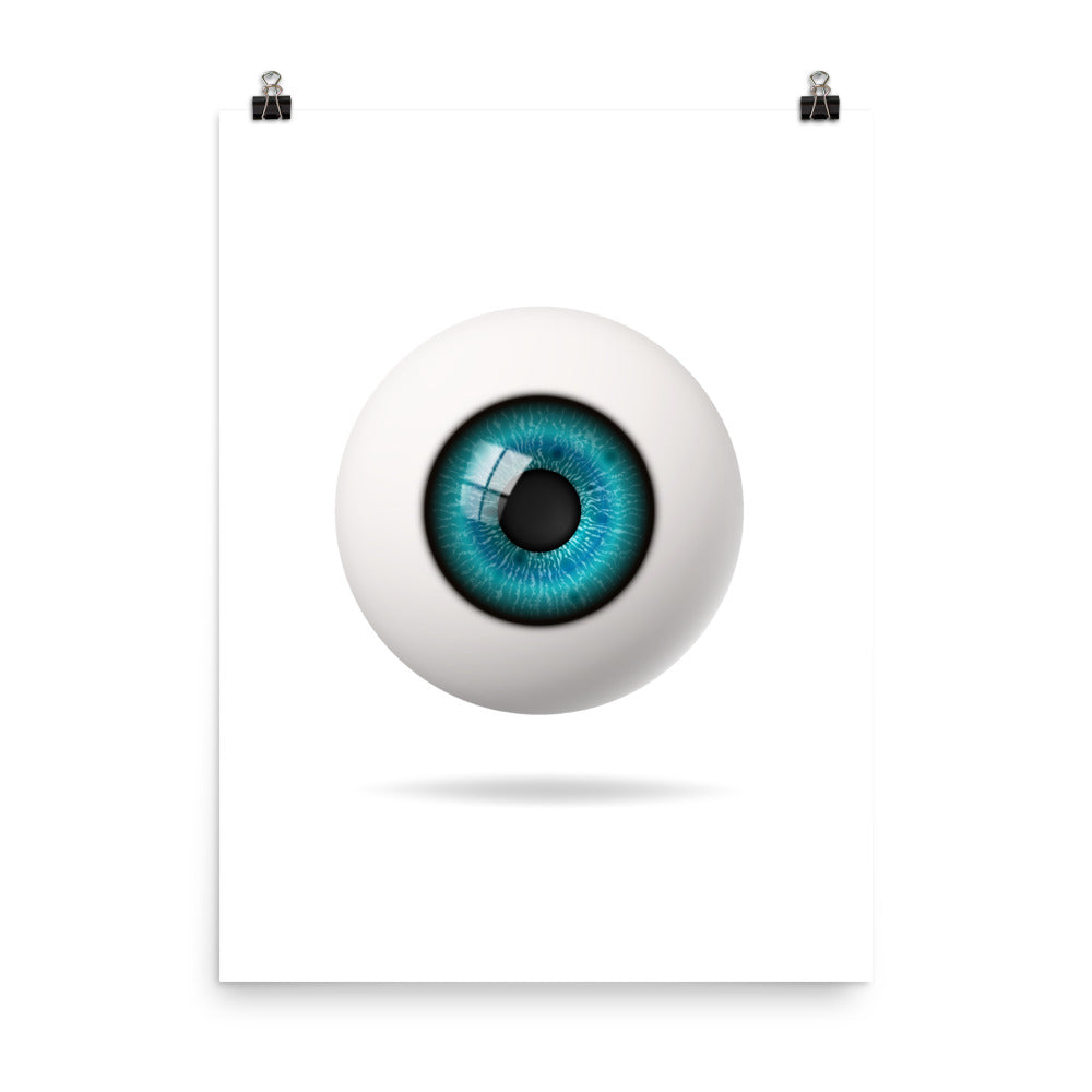 Realistic Blue Eyeball Poster