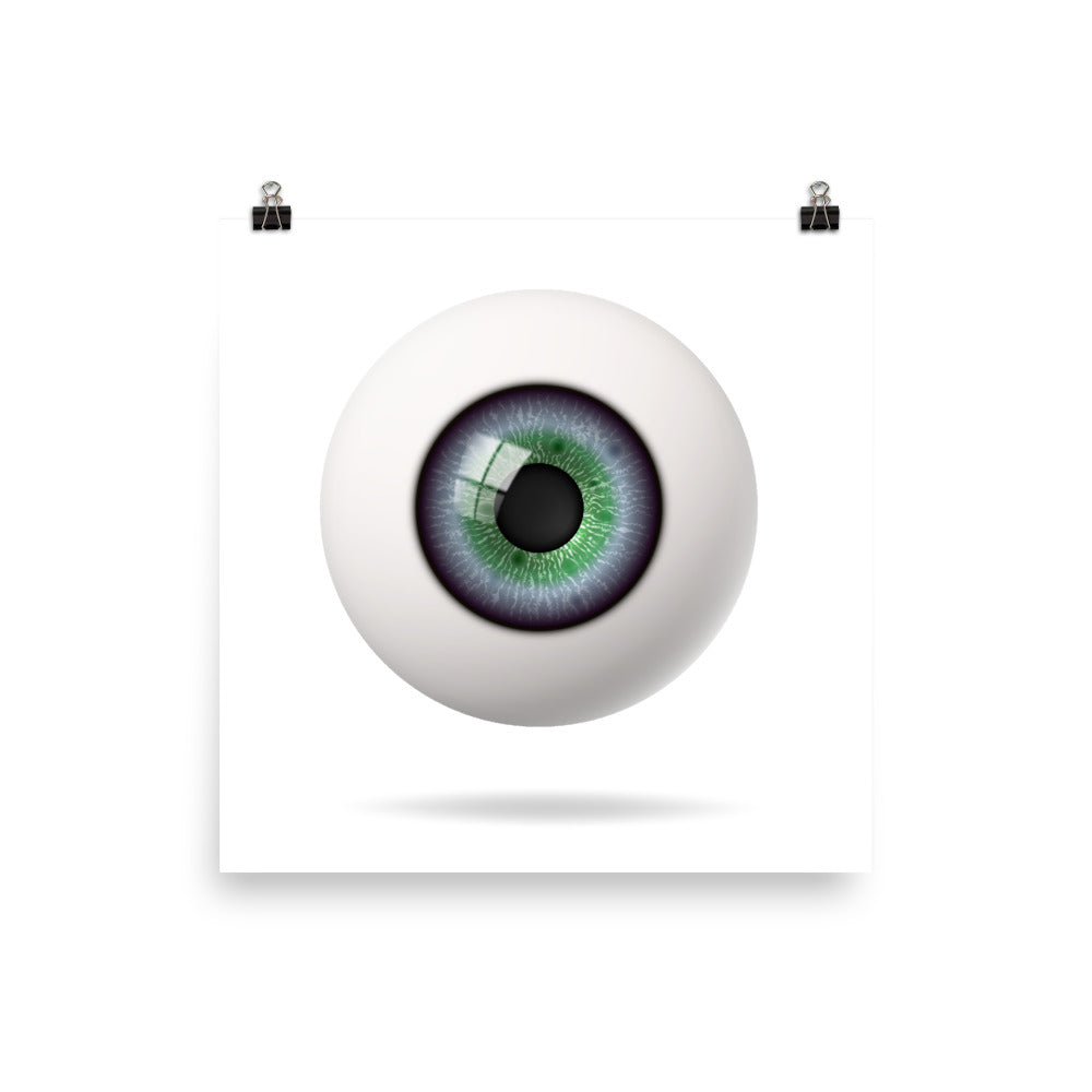 Realistic Blue Green Eyeball Poster
