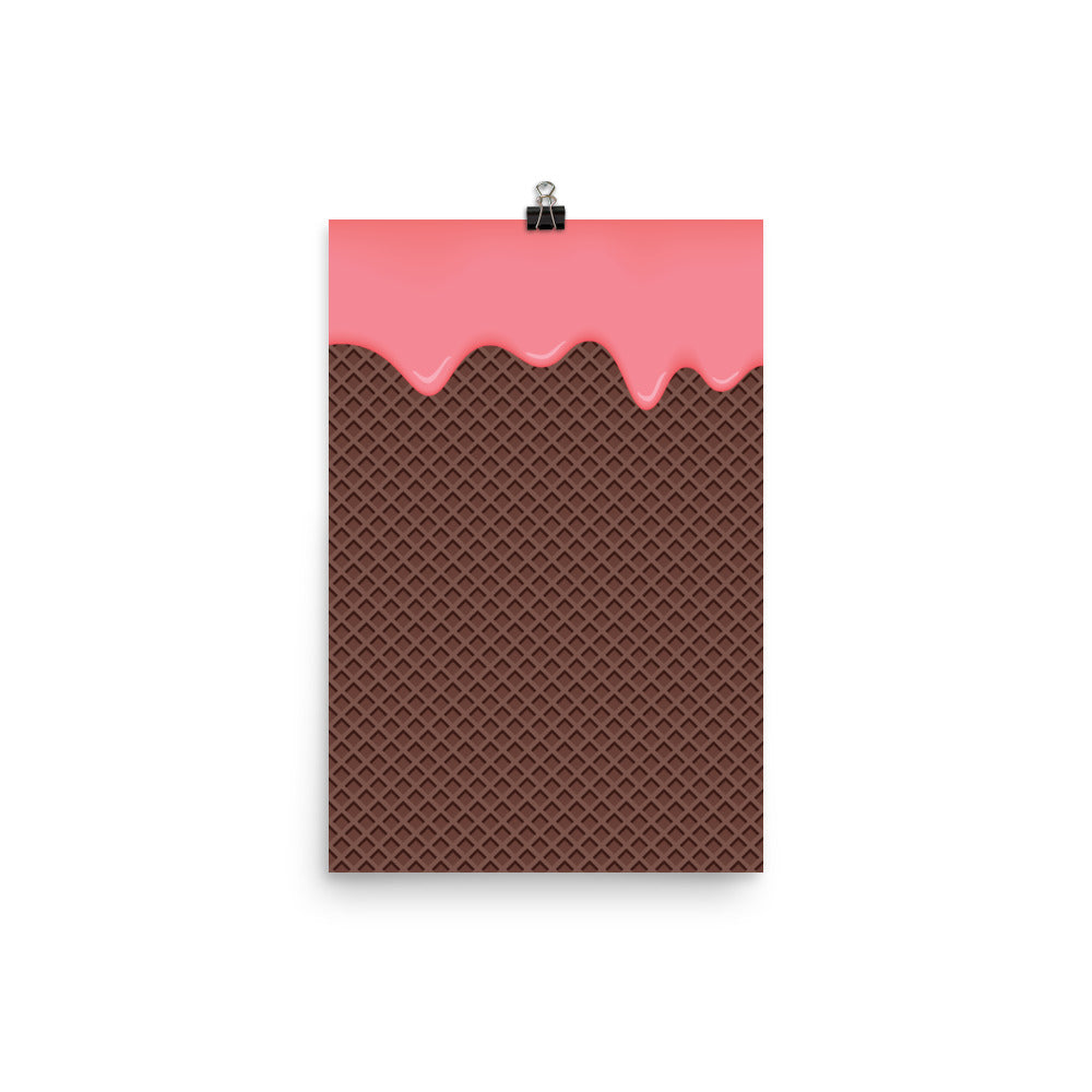 Pink Cream Chocolate Waffle Poster
