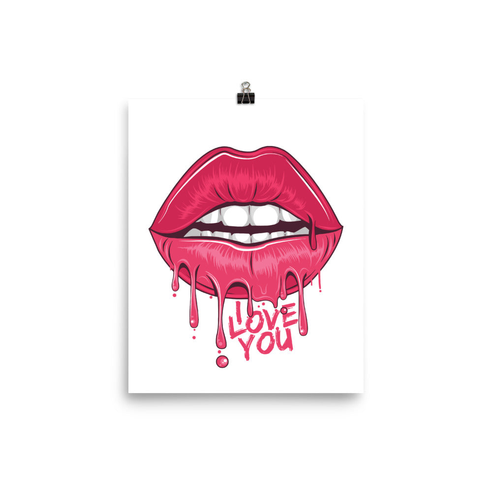 I Love You Lips Poster