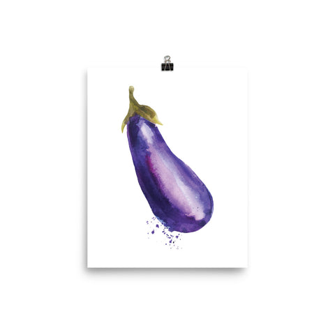 Watercolor Eggplant Poster