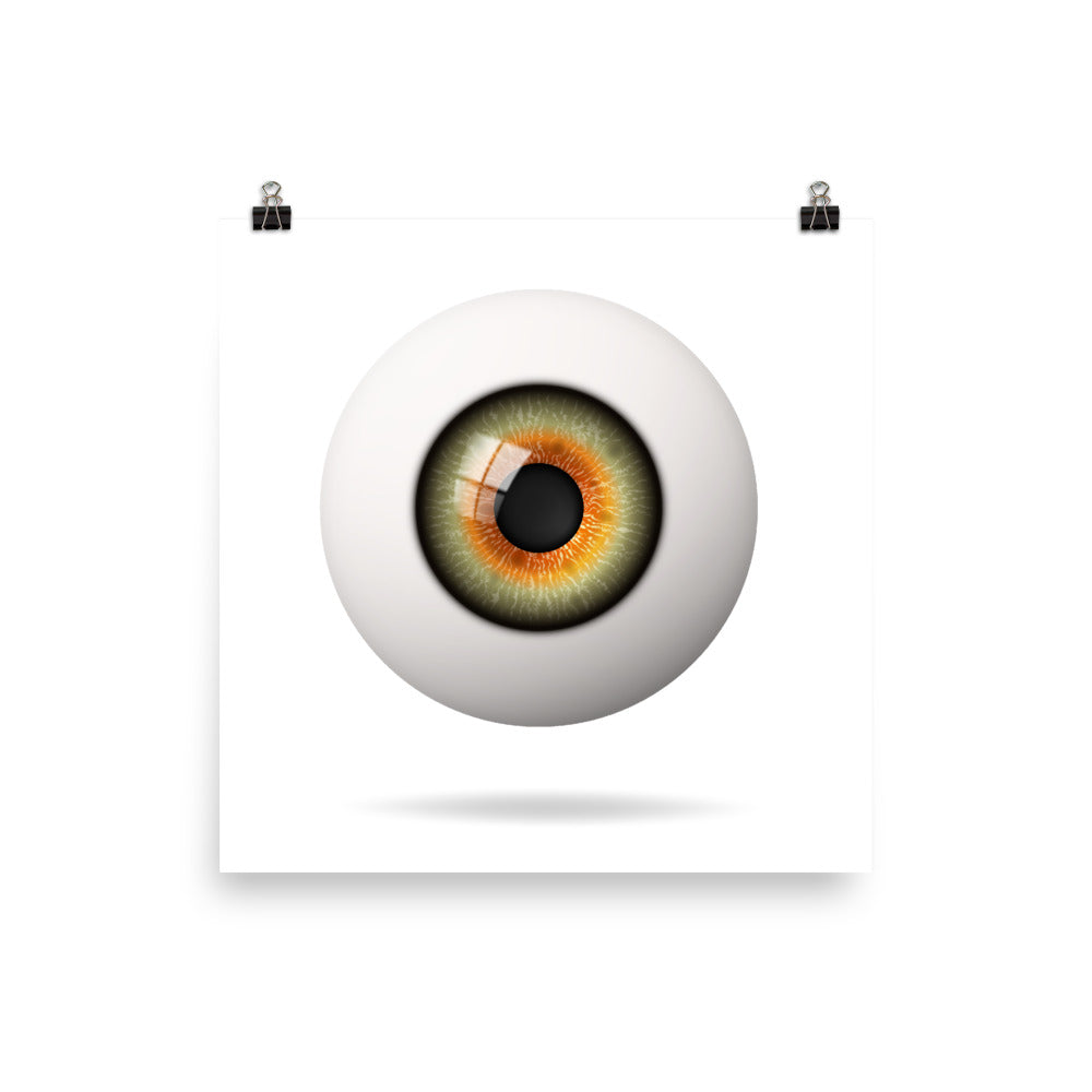 Realistic Orange Green Eyeball Poster
