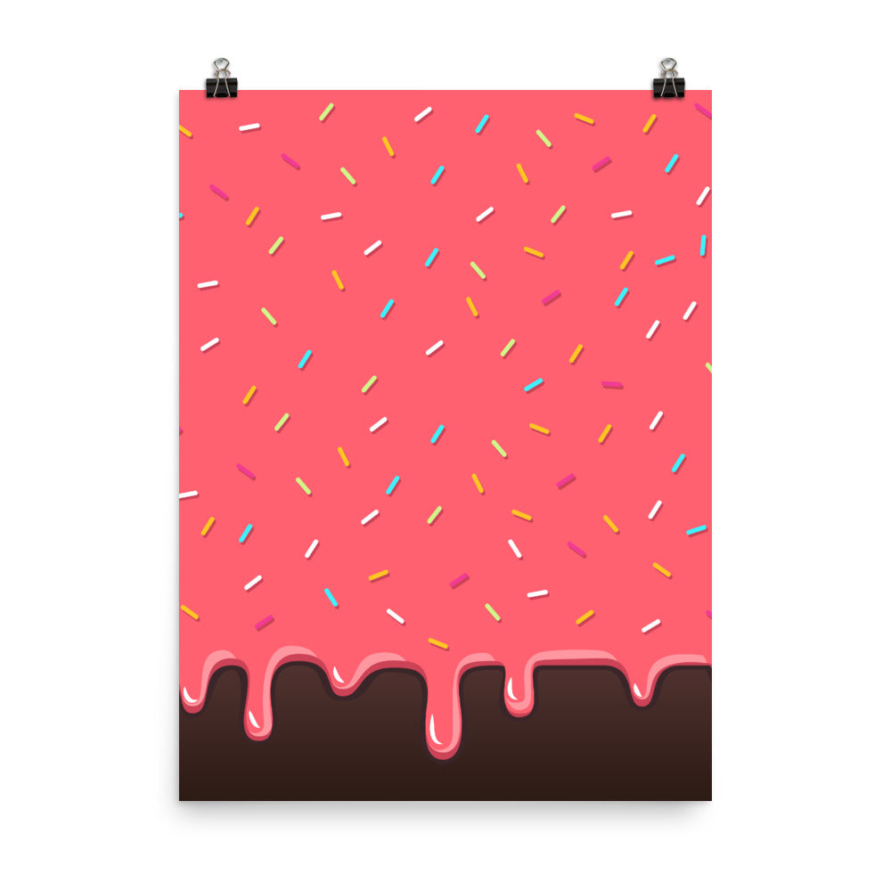 Pink Chocolate Waffle With Sprinkles Poster