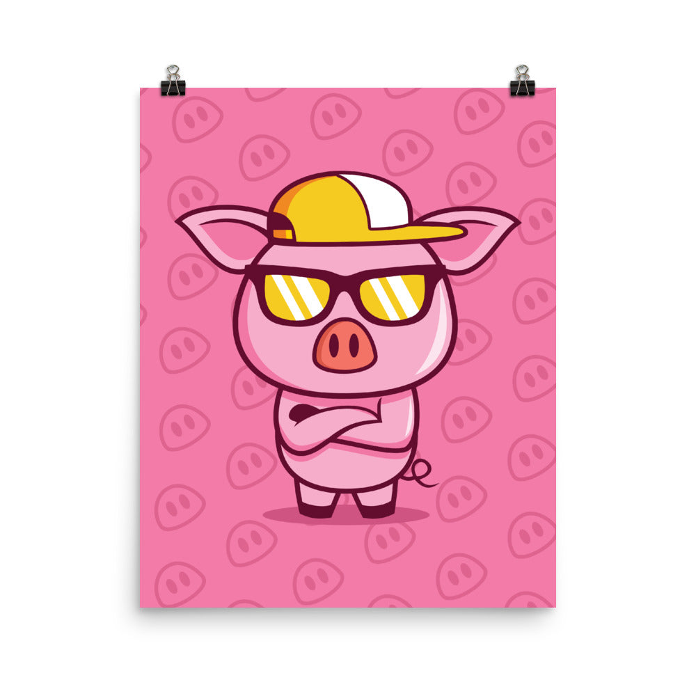 Hipster Gangster Pig Poster