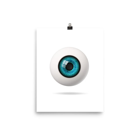 Realistic Blue Eyeball Poster