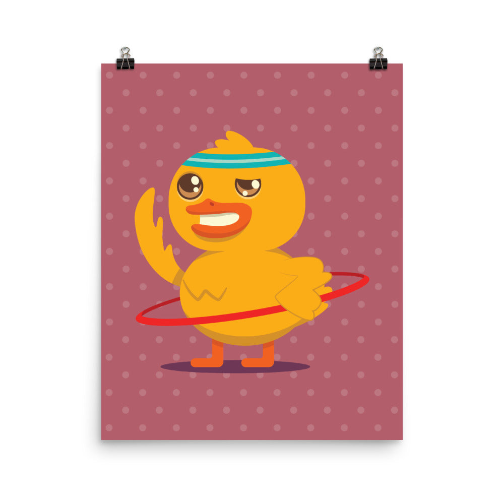 Hula Hooping Duck Poster