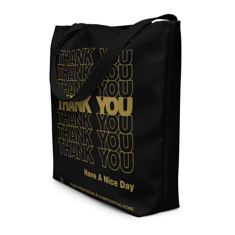 Thank You Thank You Black Gold Tote Bag