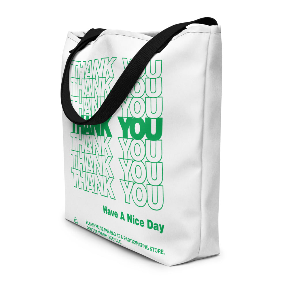 Thank You Thank You Recycle Green Tote Bag